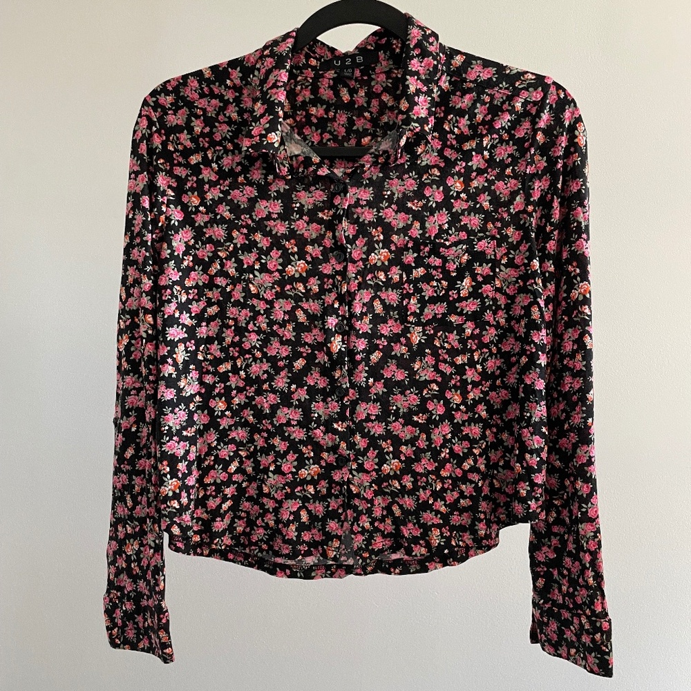 Floral Long Sleeve Button Down Shirt from Brandy Melville